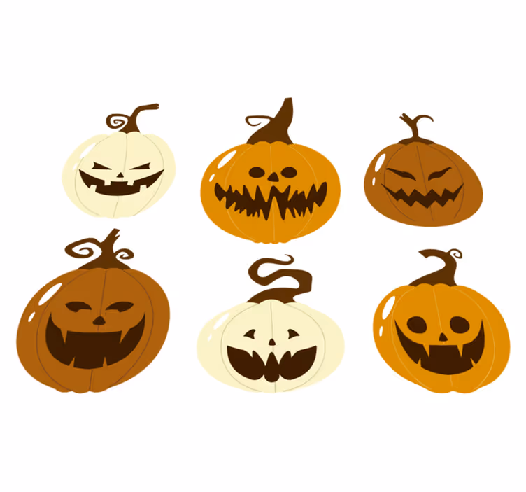 Vinylmatta halloween skrämmande pumpakit - Tenstickers