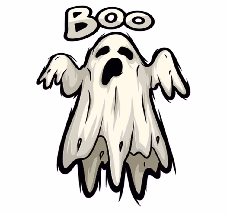 Vinylmatta halloween boo spökgestalt - Tenstickers