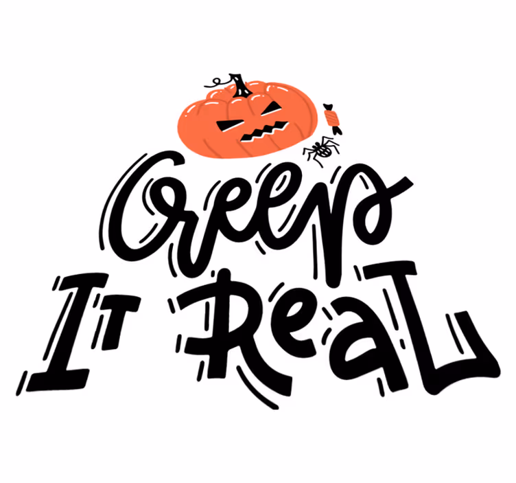 Vinylmatta halloween med läskig pumpa design - Tenstickers