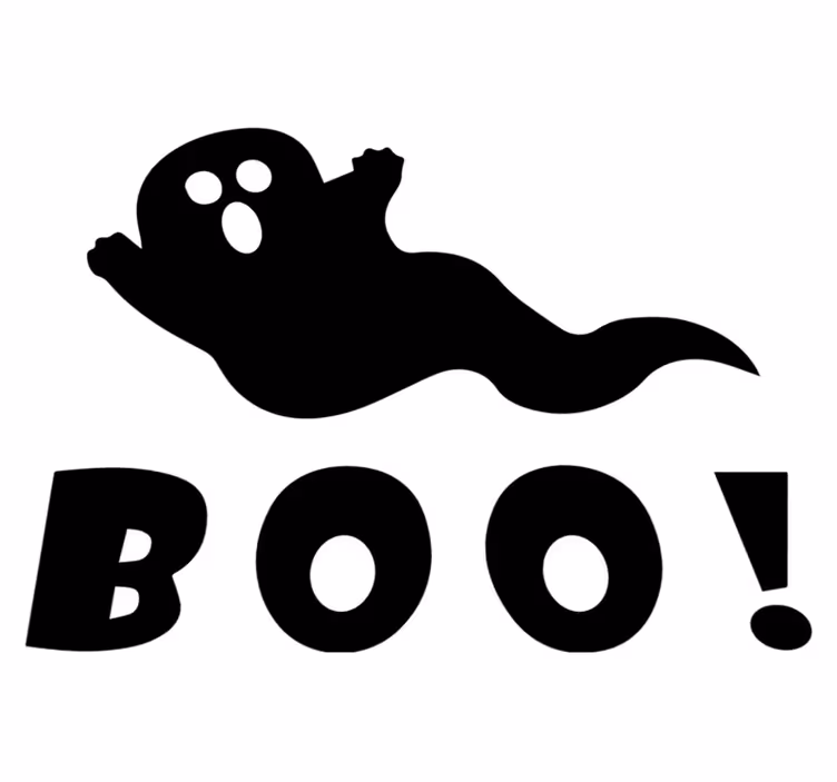 Vinylmatta halloween spöklikt boo display - Tenstickers