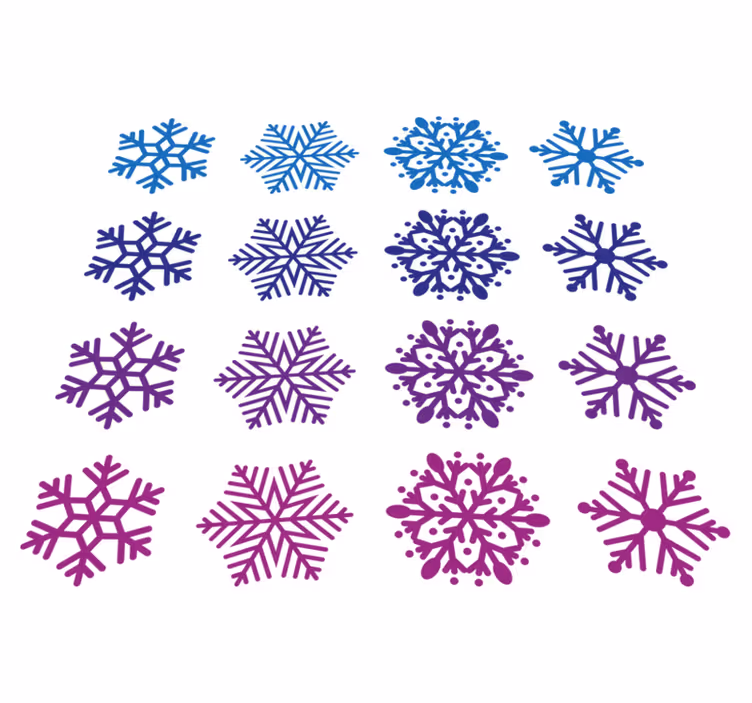 Vinylmatta jul lila och blå snöflingor paket - Tenstickers