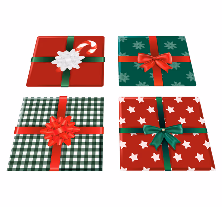 Vinylmatta jul presentförpackningar tiles - Tenstickers