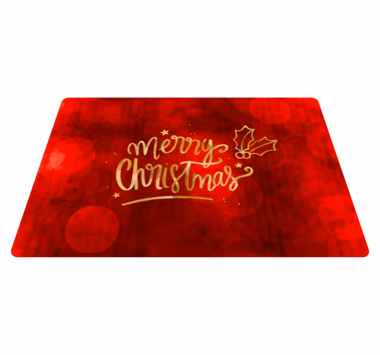 Vinylmatta jul god jul i röd laptop - Tenstickers