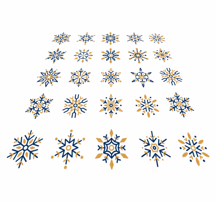 Vinylmatta jul 25 unika snöflingor - Tenstickers