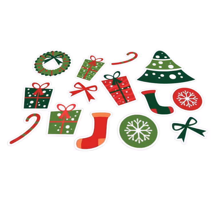 Vinylmatta jul klassiska julmotiv - Tenstickers