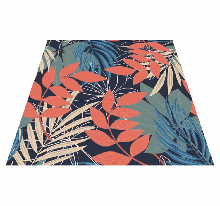 Vinylmatta blommor och växter modern elegant mönster - Tenstickers