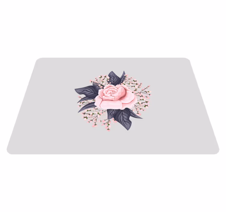 Vinylmatta blommor och växter med fantastiskt mönster i rosa - Tenstickers