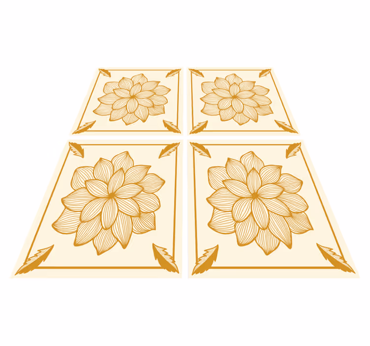 Vinylmatta blommor och växter floral bandada paisley - Tenstickers