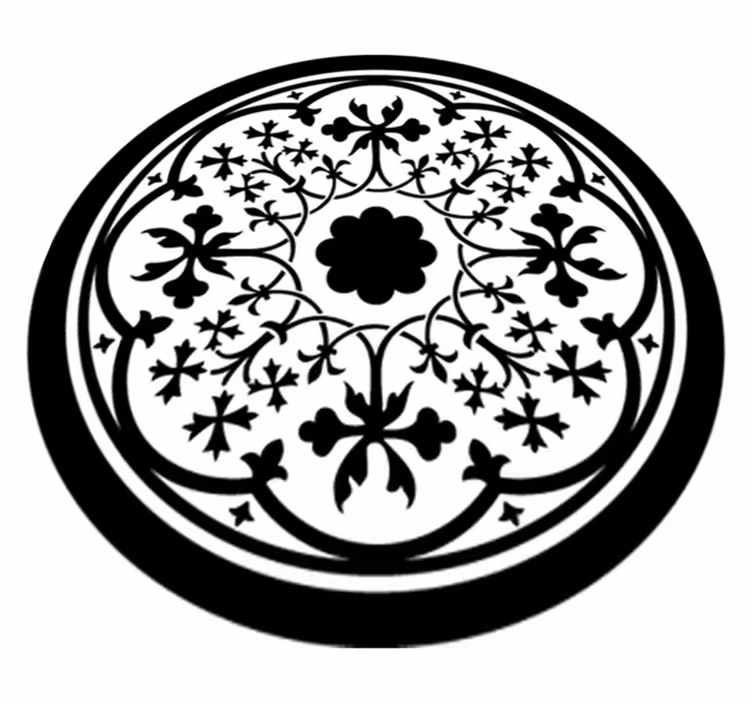 Vinylmatta blommor och växter gothic rosett - Tenstickers