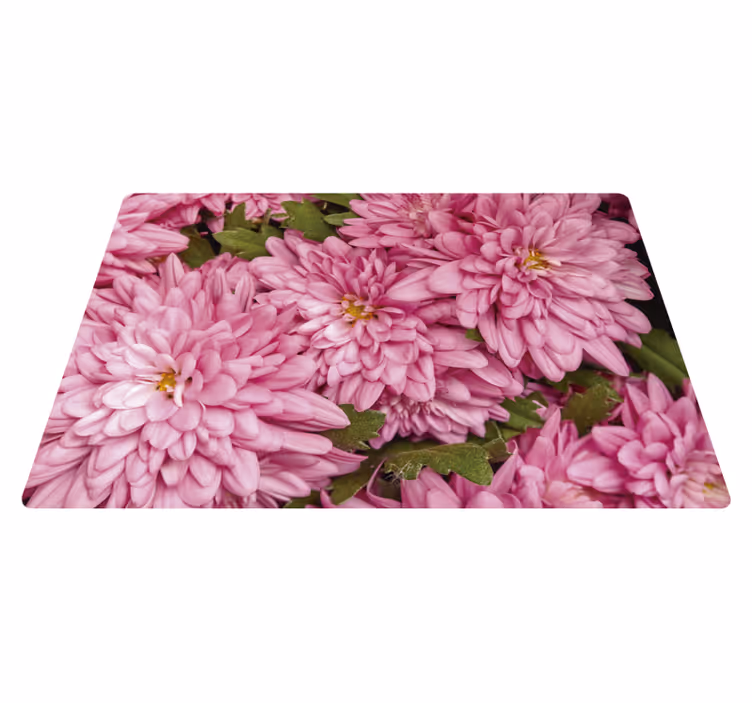 Vinylmatta blommor och växter rosa blommor vår - Tenstickers