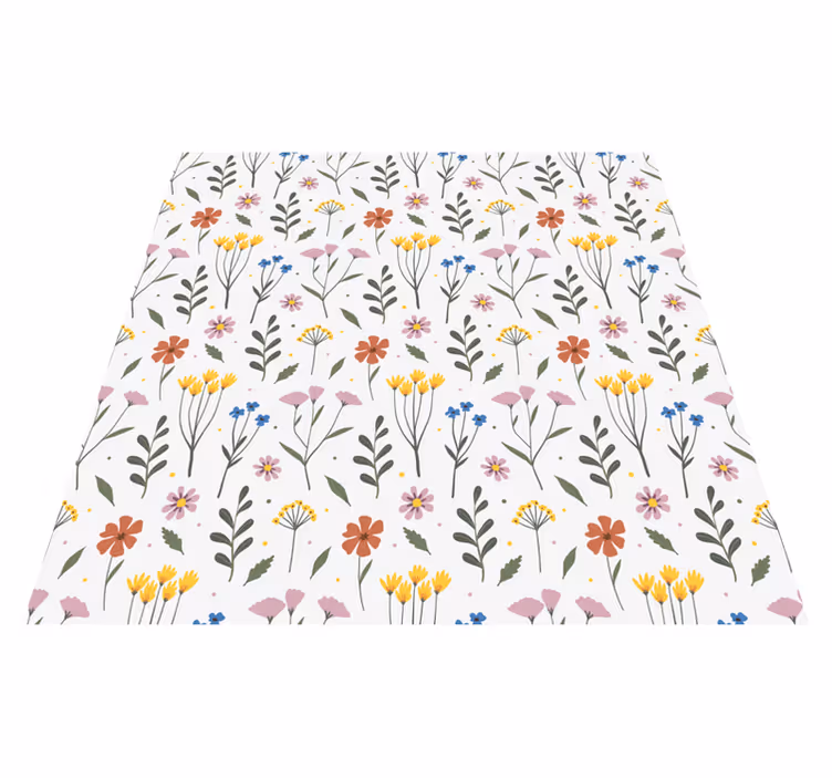 Vinylmatta blommor och växter flerfärgad mönster - Tenstickers