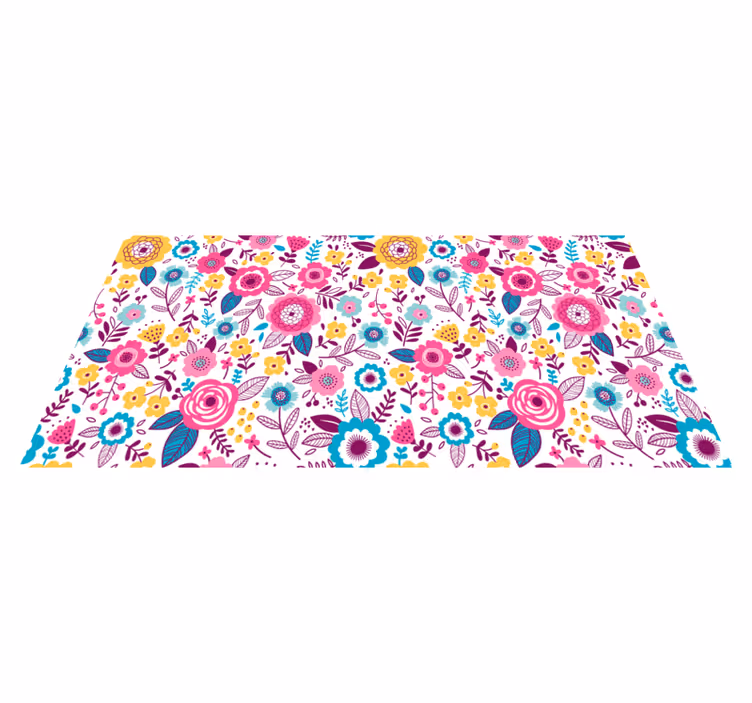 Vinylmatta blommor och växter kallax rosa blommor - Tenstickers