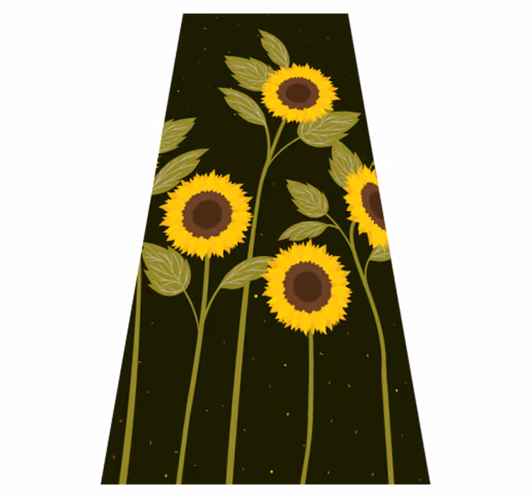 Vinylmatta blommor och växter solrosfält - Tenstickers