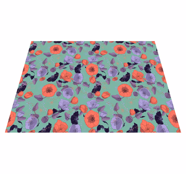 Vinylmatta blommor och växter eleganta vallmo - Tenstickers