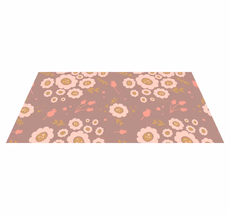 Vinylmatta blommor och växter pastellfärgad mönster - Tenstickers