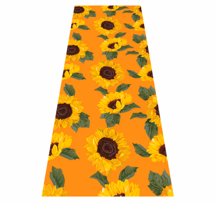 Vinylmatta blommor och växter orange solros - Tenstickers