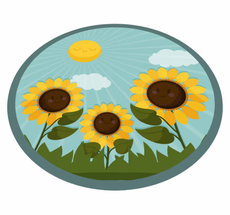 Vinylmatta blommor och växter blommor i solen - Tenstickers
