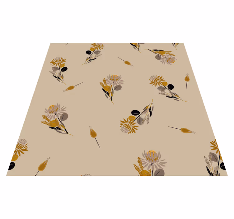 Vinylmatta matsal vintage blommor - Tenstickers