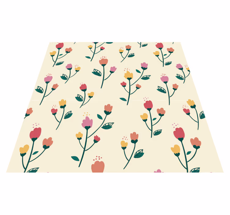 Vinylmatta blommor och växter med vallmo målning - Tenstickers