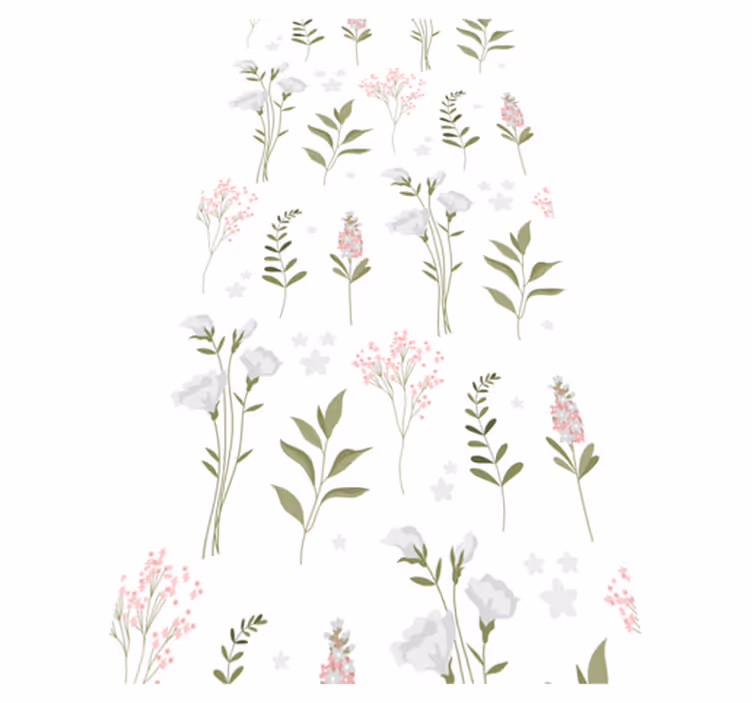 Vinylmatta blommor och växter minimalistiskt mönster - Tenstickers
