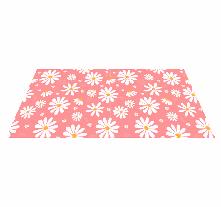 Vinylmatta blommor och växter vintage prästkragar - Tenstickers