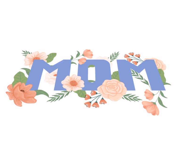 Vinylmatta blommor och växter blommig mors dag illustration - Tenstickers