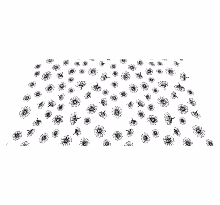 Vinylmatta blommor och växter prydnadsmargueriter - Tenstickers
