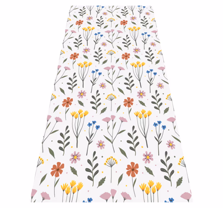Vinylmatta blommor och växter i flerfärgat mönster - Tenstickers