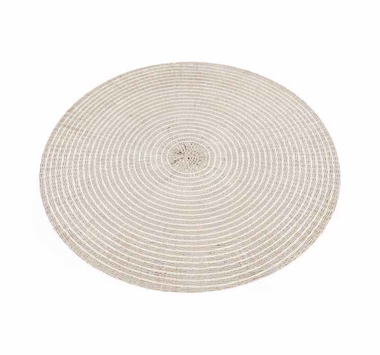 Vinylmatta minimalistisk cirkulär kräm vävd spiral - Tenstickers