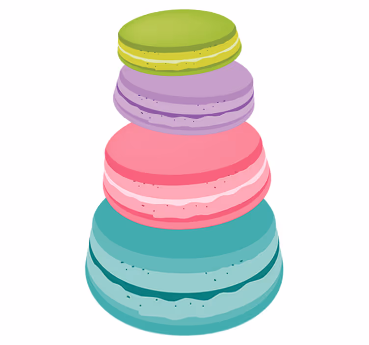 Vinylmatta kök colorfula makroner - Tenstickers