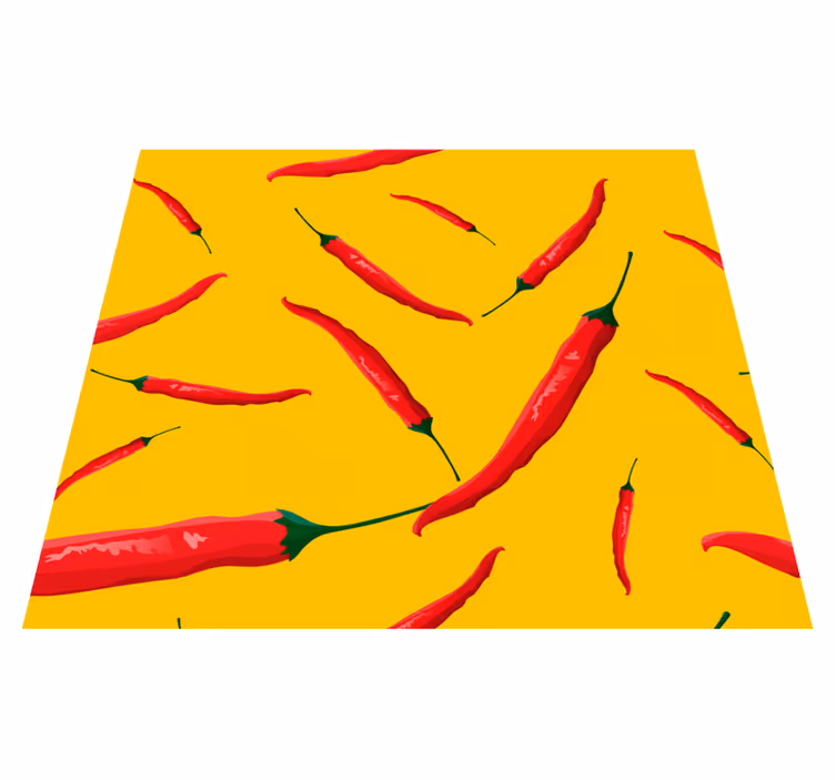 Vinylmatta kök röd och gul paprika - Tenstickers