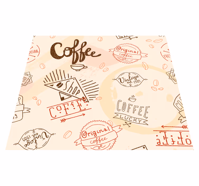 Vinylmatta kök kaffesymboler - Tenstickers