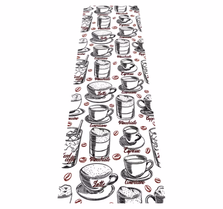 Kaffemönster vinylmatta kök - Tenstickers