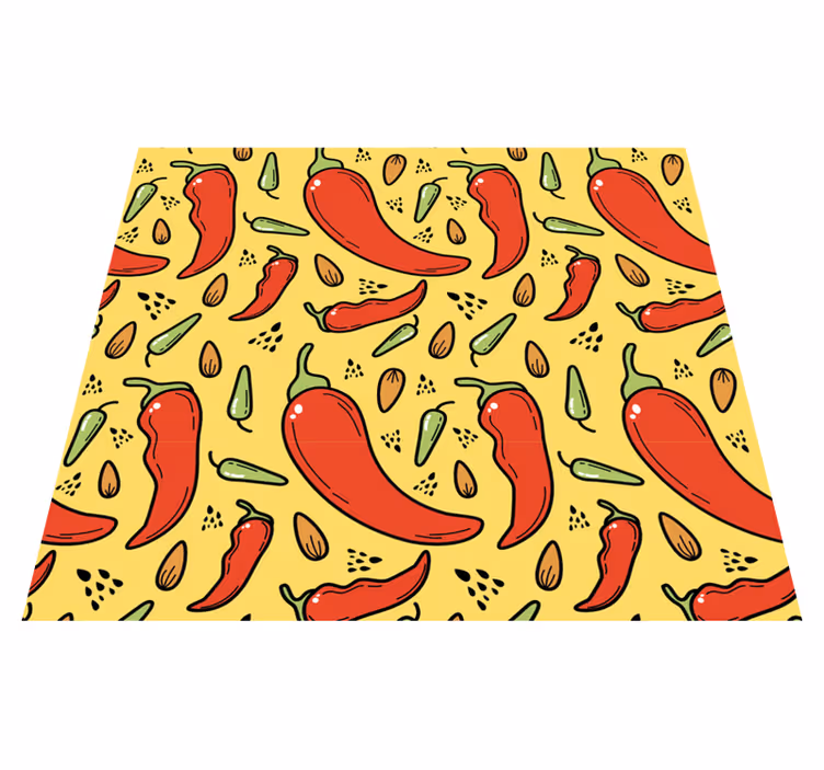 Vinylmatta kök röd och grön het chili - Tenstickers
