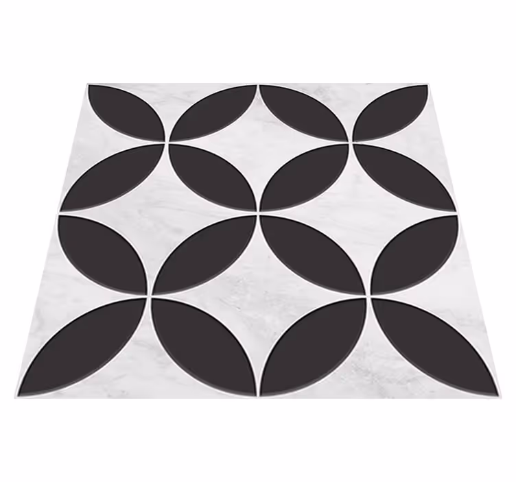 Vinylmatta badrum med hydrauliska blommor - Tenstickers