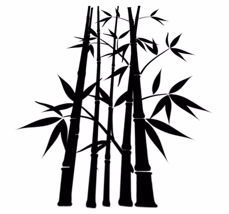 Vinylmatta badrum klistermärke bambu planta - Tenstickers