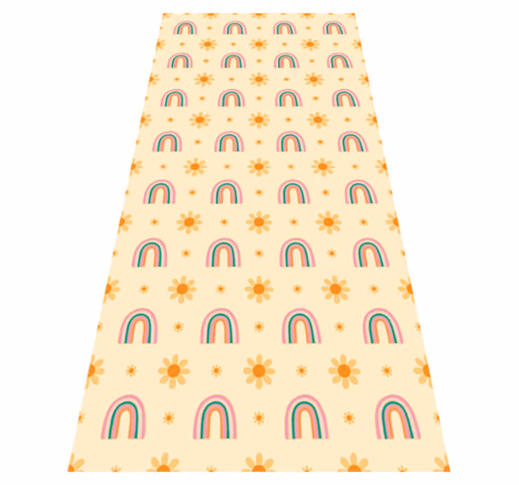 Vinylmatta blommor och växter blommor och regnbågar - Tenstickers