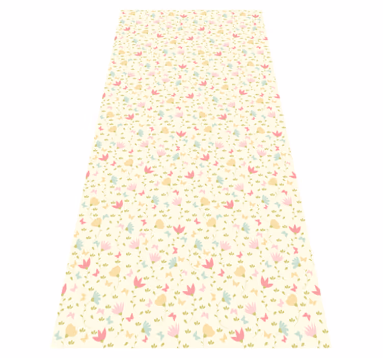 Vinylmatta blommor och växter fjärilar och blommor - Tenstickers