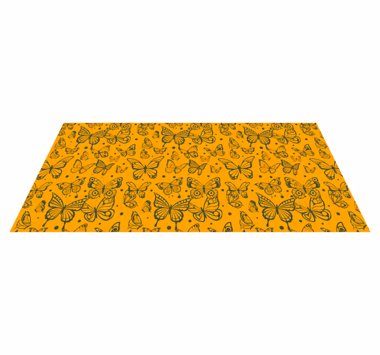 Vinylmatta blommor och växter fjärilsplantbakgrund - Tenstickers