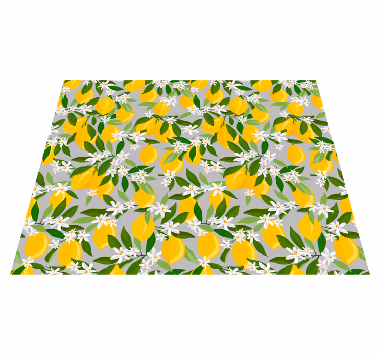 Vinylmatta blommor och växter citronblommor mønster - Tenstickers