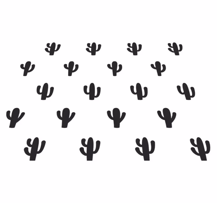 Vinylmatta blommor och växter kaktusmönster - Tenstickers