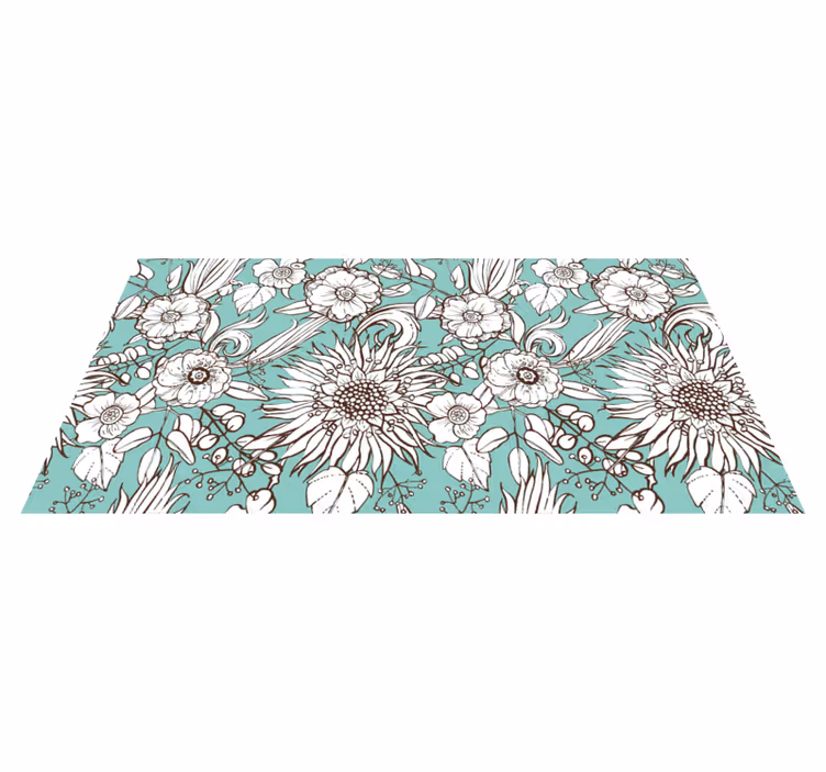 Vinylmatta blommor och växter blommönster kollektion - Tenstickers