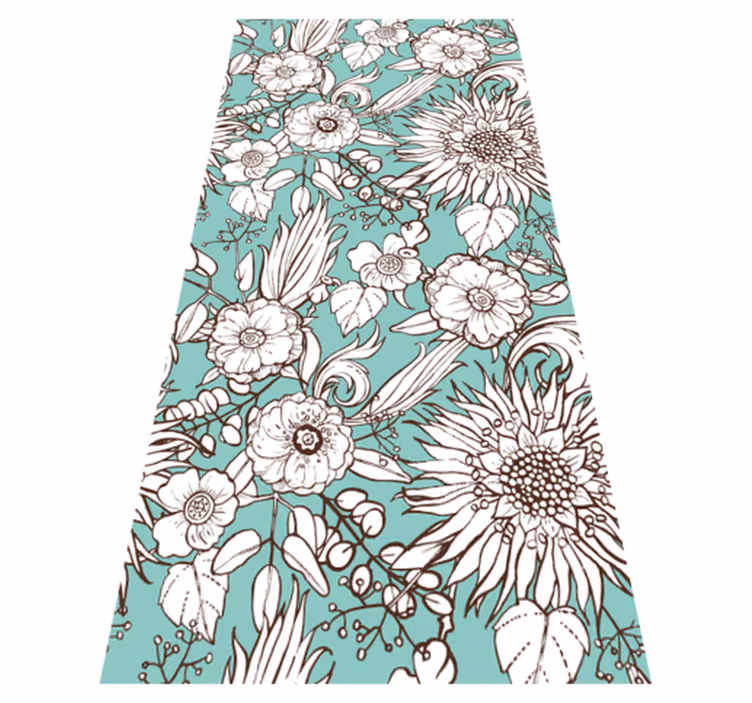 Vinylmatta blommor och växter blommönster - Tenstickers