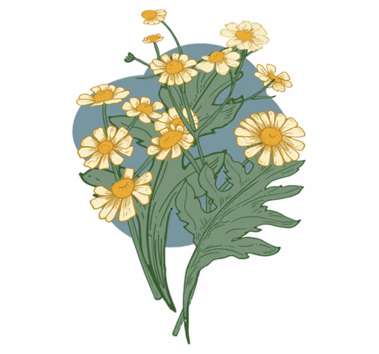Vinylmatta blommor och växter vivid blomkomposition - Tenstickers