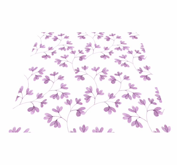 Vinylmatta blommor och växter lila blommönster - Tenstickers