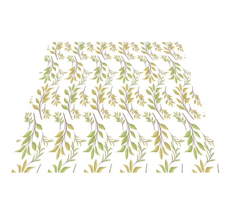 Vinylmatta blommor och växter lushigt grönt mönster - Tenstickers
