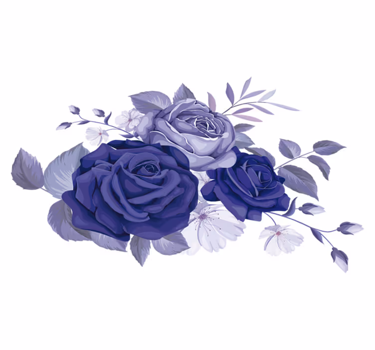 Vinylmatta blommor och växter eleganta lila rosor - Tenstickers