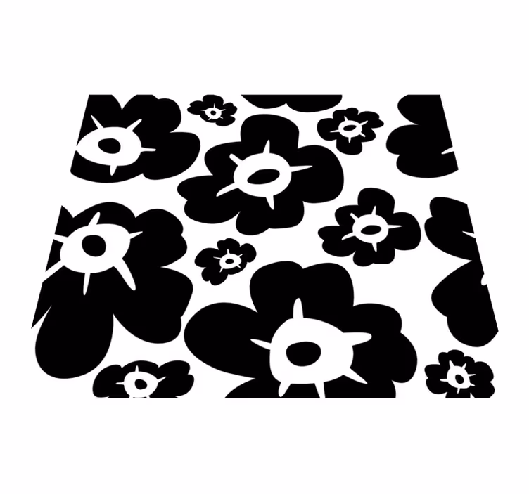 Vinylmatta sovrum svart vallmo - Tenstickers