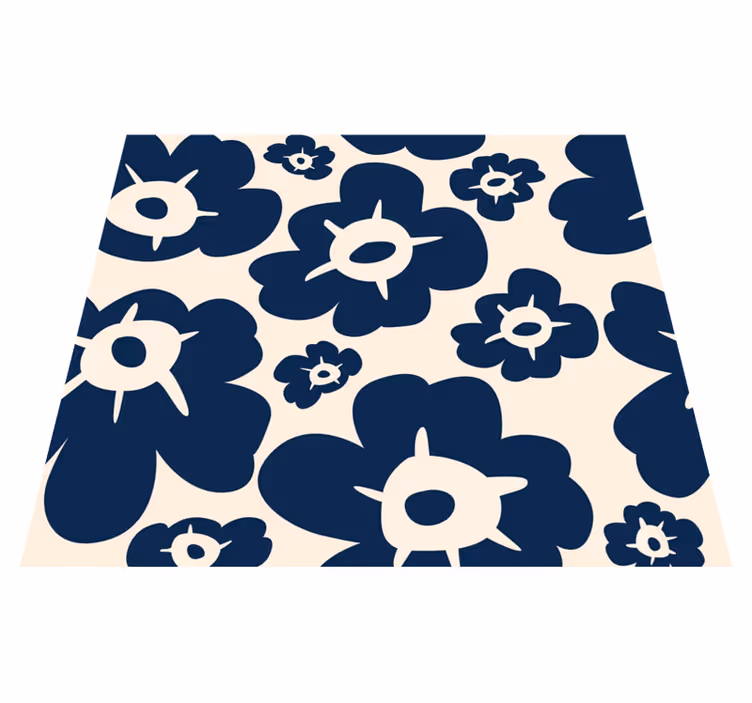 Vinylmatta sovrum mörkblå vallmo - Tenstickers