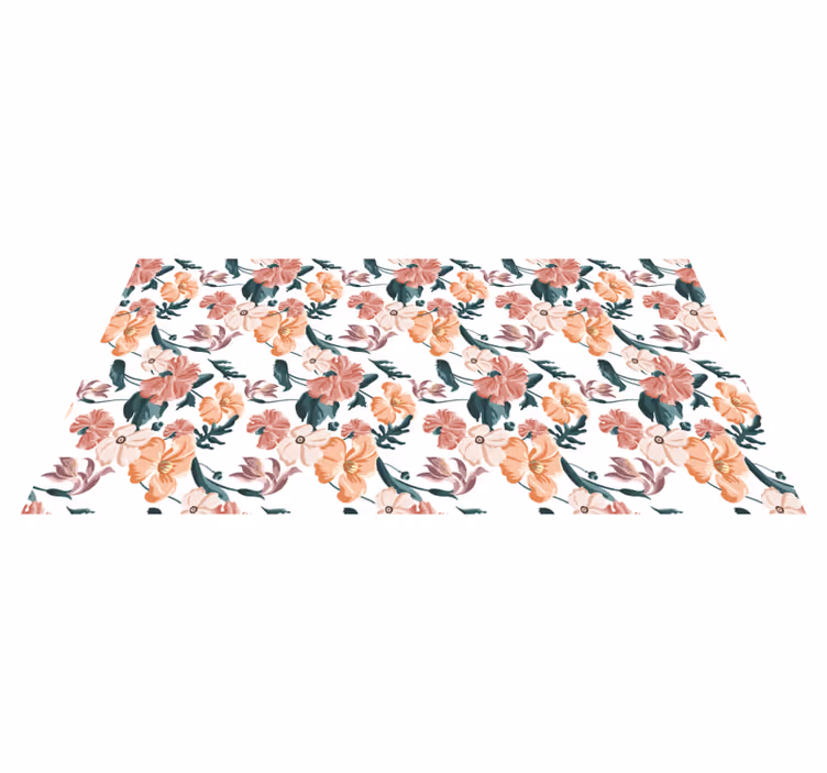 Bloomande mönsterarrangemang vinylmatta sovrum - Tenstickers